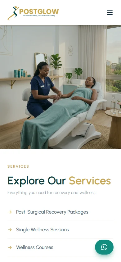 Post Glow Kenya service overview on mobile